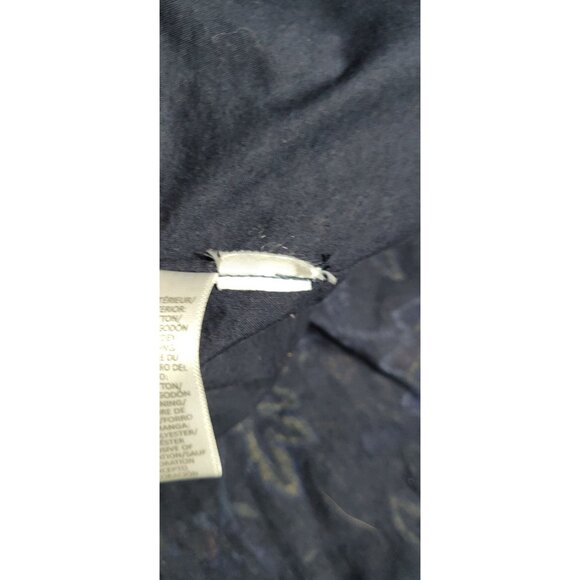 LOFT Womens Blazer Navy floral cotton blend  Size 10 Eyelet Crochet Trim Open - Picture 11 of 14